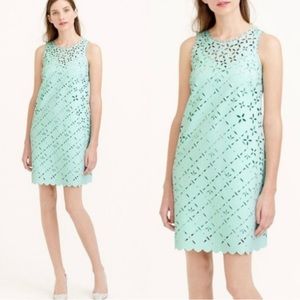 J Crew Mint Green Sz 4 summer dress with laser cut outs